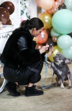 NICOLE BASS with Her Dog on the Set of The Only Way is Essex 05/06/2021