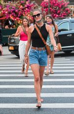 NINA AGDAL in Denim Shorts Out in New York 05/27/2021