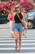 NINA AGDAL in Denim Shorts Out in New York 05/27/2021