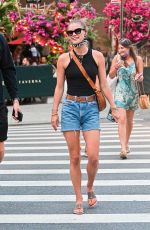 NINA AGDAL in Denim Shorts Out in New York 05/27/2021