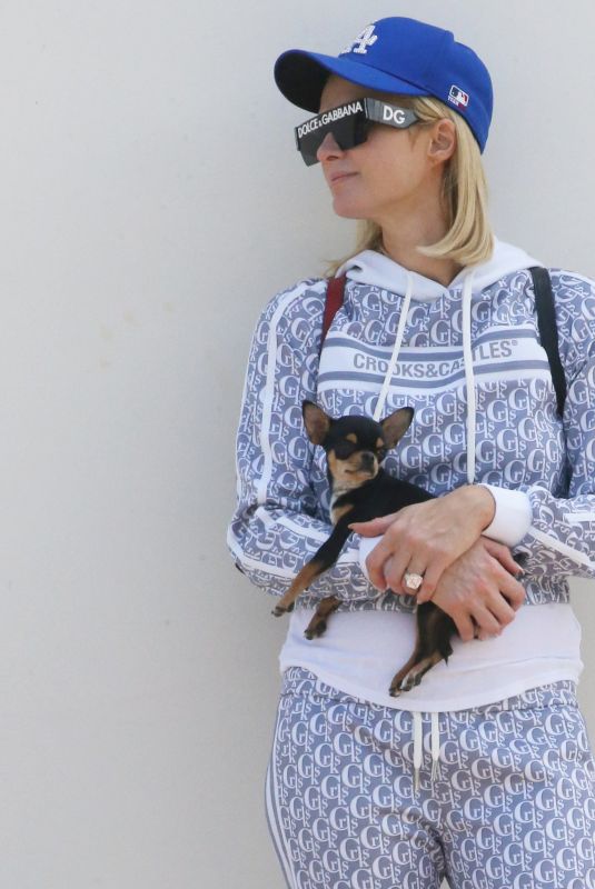 PARIS HILTON Out with Her Dog in Malibu 05/08/2021