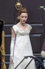 PHOEBE DYNEVOR on the Set of Bridgerton, Season 2 at The Rangers House in Greenwich 05/27/2021