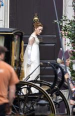 PHOEBE DYNEVOR on the Set of Bridgerton, Season 2 at The Rangers House in Greenwich 05/27/2021