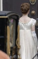 PHOEBE DYNEVOR on the Set of Bridgerton, Season 2 at The Rangers House in Greenwich 05/27/2021