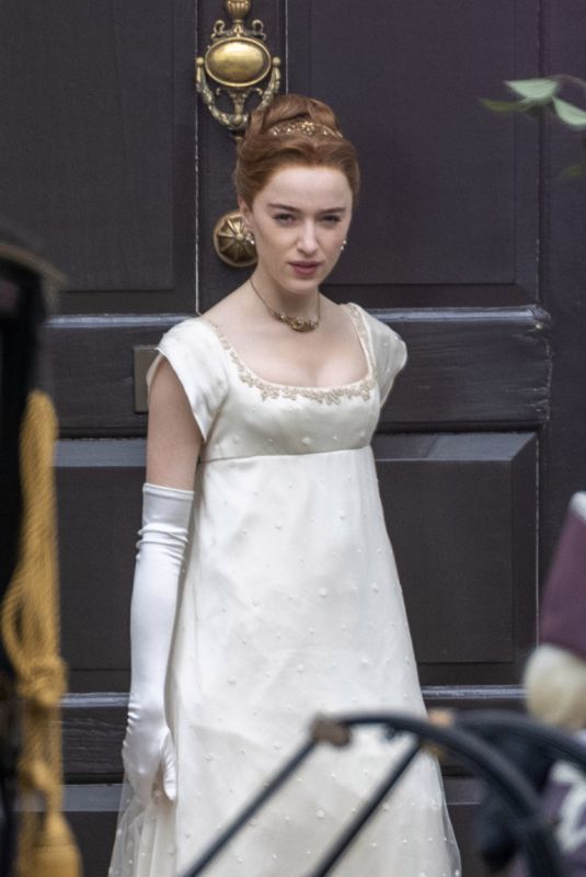 PHOEBE DYNEVOR on the Set of Bridgerton, Season 2 at The Rangers House in Greenwich 05/27/2021