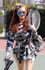PHOEBE PRICE Out Playing Tennis in Los Angeles 05/05/2021