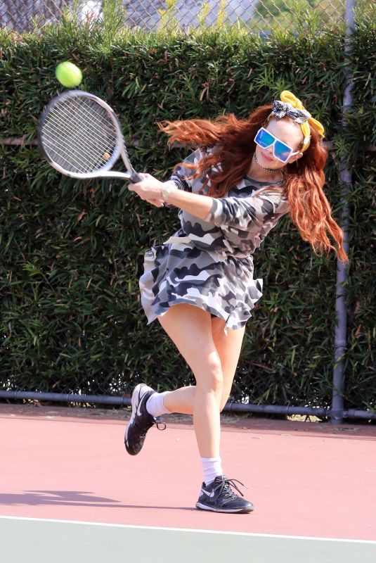 PHOEBE PRICE Out Playing Tennis in Los Angeles 05/05/2021