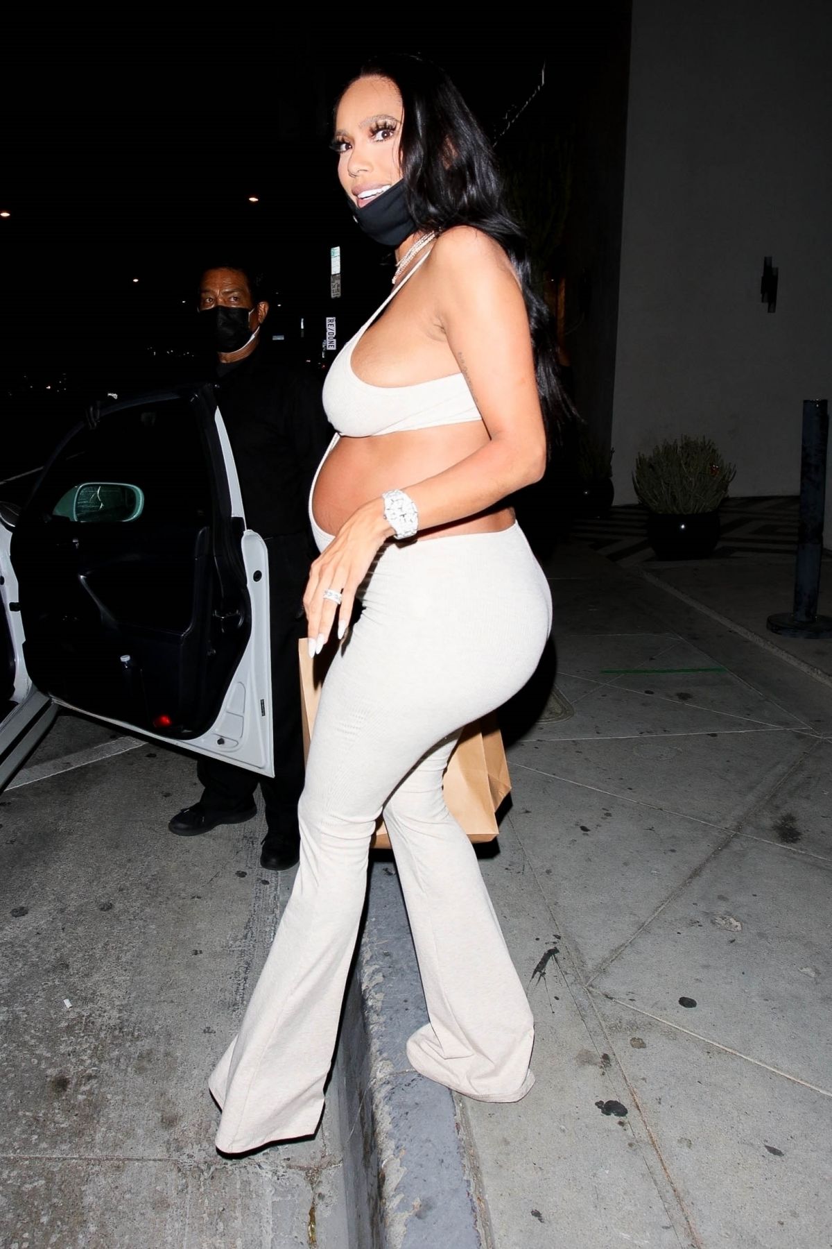 Pregnant ERICA MENA at Catch LA in West Hollywood 05/09/2021.