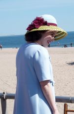 RACHEL BROSNAHAN on the Det of The Marvelous Mrs. Maisel at Coney Island Amusement Park in New York 05/06/2021
