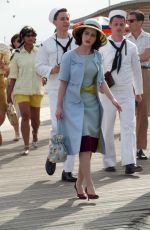 RACHEL BROSNAHAN on the Det of The Marvelous Mrs. Maisel at Coney Island Amusement Park in New York 05/06/2021