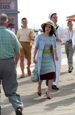 RACHEL BROSNAHAN on the Det of The Marvelous Mrs. Maisel at Coney Island Amusement Park in New York 05/06/2021