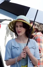 RACHEL BROSNAHAN on the Det of The Marvelous Mrs. Maisel at Coney Island Amusement Park in New York 05/06/2021