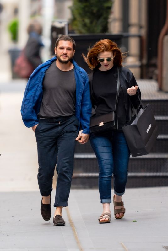 ROSE LESLIE and Kit Harington Out Shopping in New York 04/30/2021