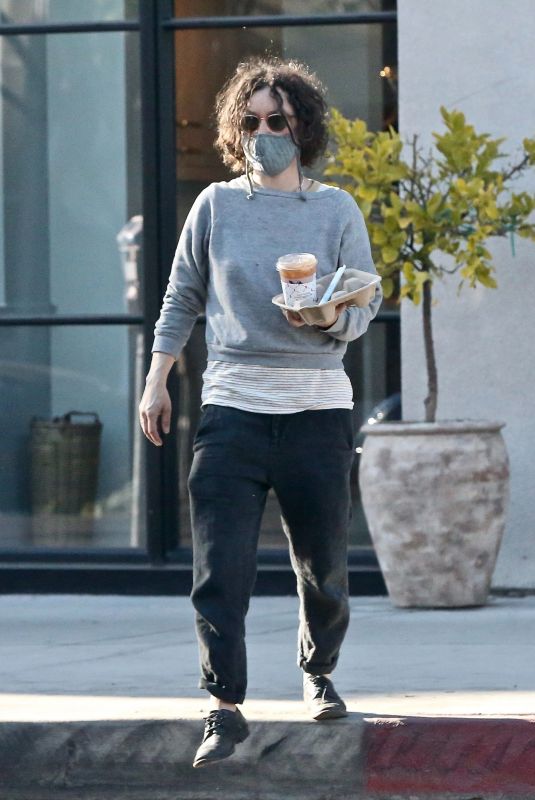 SARA GILBERT Out for Ice Coffee in West Hollywood 05/24/2021