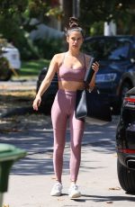 SARA SAMPAIO in Tights Arrives Pilates Class in West Hollywood 05/12/2021