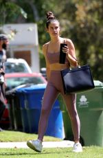 SARA SAMPAIO in Tights Arrives Pilates Class in West Hollywood 05/12/2021