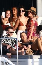 SARA SAMPAIO, LAIS RIBEIRO, SHANINA SHAIK and JASMINE TOOKES at a Yacht Party in Miami 05/09/2021