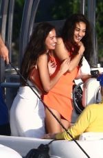 SARA SAMPAIO, LAIS RIBEIRO, SHANINA SHAIK and JASMINE TOOKES at a Yacht Party in Miami 05/09/2021