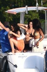 SARA SAMPAIO, LAIS RIBEIRO, SHANINA SHAIK and JASMINE TOOKES at a Yacht Party in Miami 05/09/2021