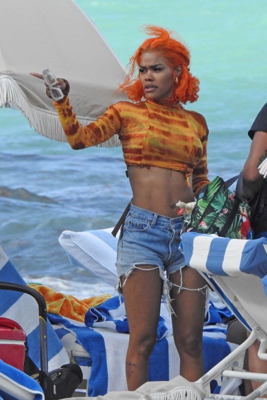 TEYANA TAYLOR Out on the Beach in Miami 05/23/2021