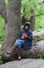 UMA THURMAN on the Set of Suspicion in Central Park in New York 05/03/2021
