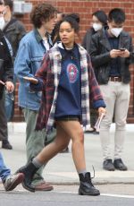 WHITNEY PEAK on the Set of Gossip Girl in New York 05/03/2021