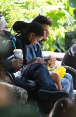 WILLOW SMITH and Tyler Cole Having Lunch on a Bench in Union Square Park 05/25/2021