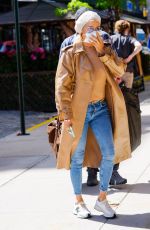 YOLANDA HADID Out and About in New York 05/07/2021