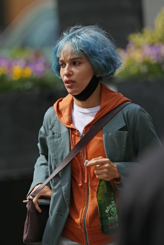 ZOE KRAVITZ on the Set of Kimi in Seattle 05/10/2021