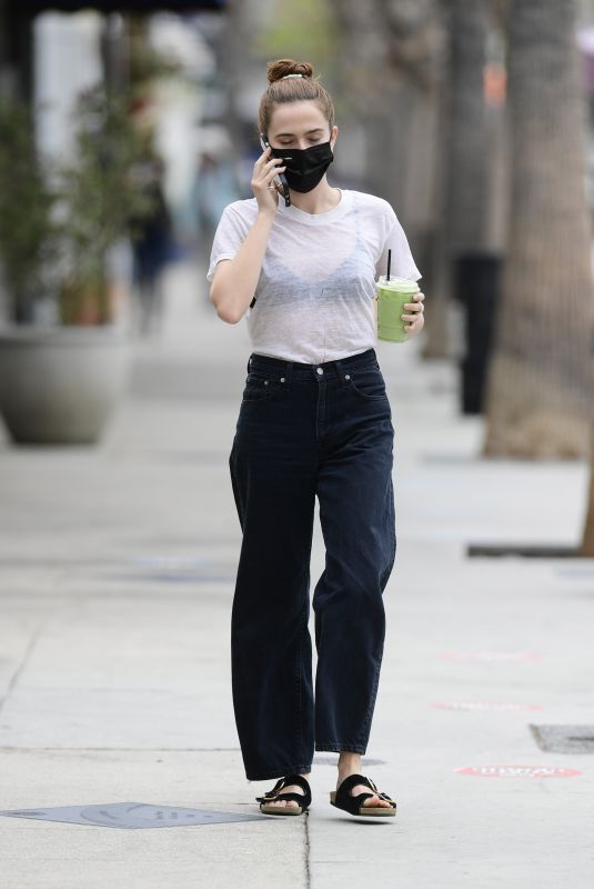 ZOEY DEUTCH Out for an Iced Matcha in Los Angeles 05/10/2021