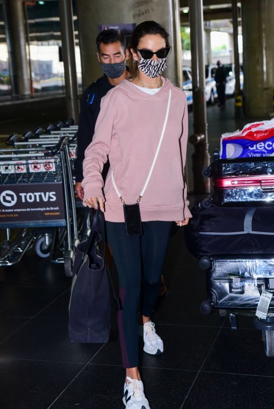 ALESSANDRA AMBROSIO Arrives at Airport in Sao Paulo 06/28/2021