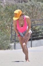 ALESSANDRA AMBROSIO Playing Beach Volleyball in Santa Monica 06/04/2021