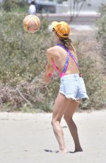 ALESSANDRA AMBROSIO Playing Beach Volleyball in Santa Monica 06/04/2021