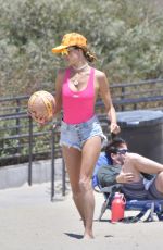 ALESSANDRA AMBROSIO Playing Beach Volleyball in Santa Monica 06/04/2021