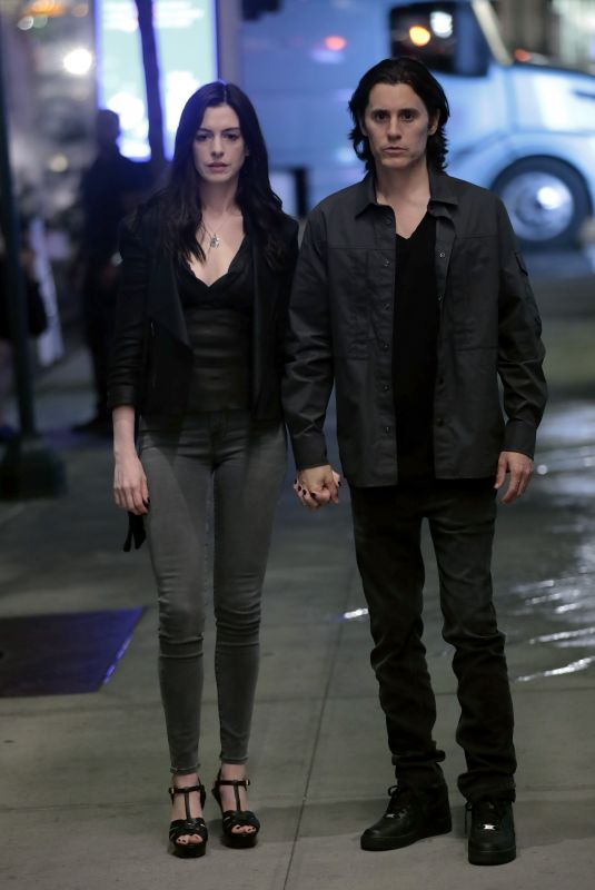 ANNE HATHAWAY and Jared Leto on the Set of WeCrashed in New York 06/10/2021