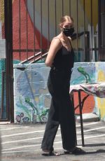 ASHLEE SIMPSON at a School in Studio City 06/08/2021