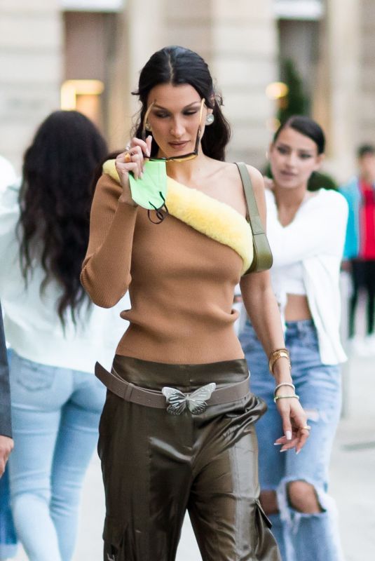 BELLA HADID Heading to Casablanca Party at Ritz in Paris 06/26/2021