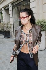 BELLA HADID Heading to Francois Pinault Exhibition at Paris Fashion Week 06/24/2021