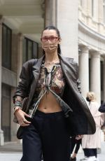 BELLA HADID Heading to Francois Pinault Exhibition at Paris Fashion Week 06/24/2021