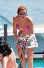BELLA THORNE in Bikini on Lake Como in Italy 06/25/2021