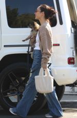 CARA SANTANA in Ripped Denim Out with Her Dog in Los Angeles 06/23/2021