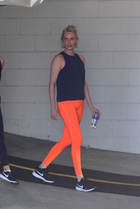 CHARLIZE THERON Leaves a Gym in Beverly Hills 06/11/2021
