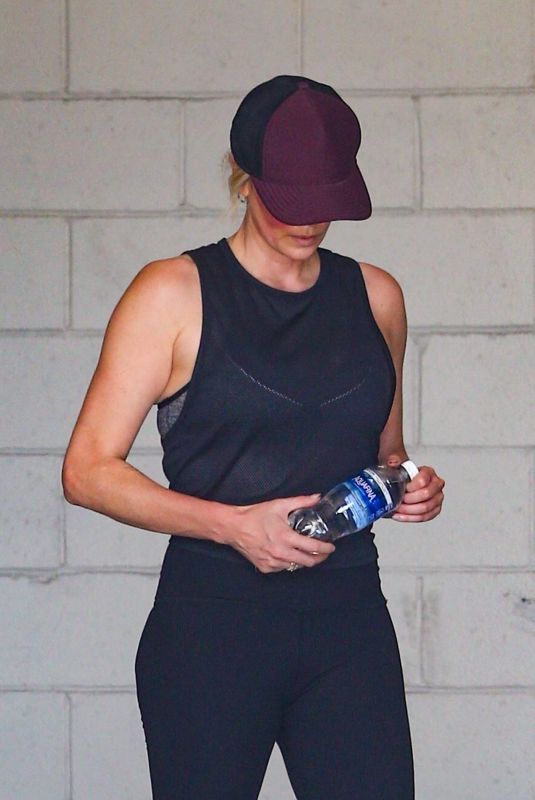 CHARLIZE THERON Leaves a Gym in Los Angeles 06/28/2021