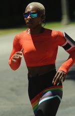 CYNTHIA ERIVO Out Jogging in West Hollywood 06/25/2021