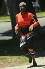 CYNTHIA ERIVO Out Jogging in West Hollywood 06/25/2021