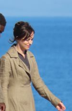 DAKOTA JOHNSON on the Set of Persuasion at Lyme Regis 06/15/2021
