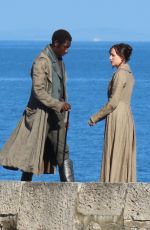 DAKOTA JOHNSON on the Set of Persuasion at Lyme Regis 06/15/2021
