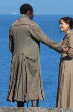 DAKOTA JOHNSON on the Set of Persuasion at Lyme Regis 06/15/2021