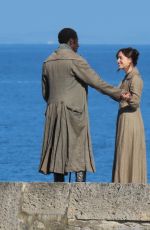 DAKOTA JOHNSON on the Set of Persuasion at Lyme Regis 06/15/2021