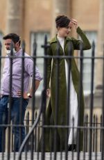 DAKOTA JOHNSON on the Set of Persuasion at Royal Crescent in Bath 06/24/2021